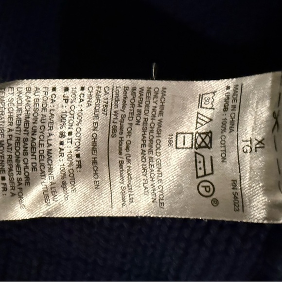 Gap Cable Knit Navy Blue Cotton Cardigan Sweater, size xl - Picture 7 of 7